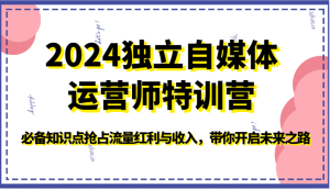 2024单独新媒体运营师夏令营-必不可少知识要点占领互联网红利与收入，陪你打开创新之路-创业资源网