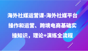 国外社交媒体运营课-国外社交媒体平台操作和经营、跨境电子商务基本实际操作专业知识，基础理论 演习全过程-创业资源网