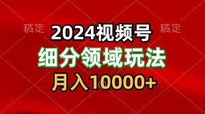 2024微信视频号分为方案细分行业游戏玩法，每日5min，月入1W-创业资源网