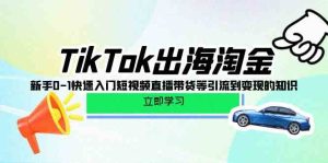 TikTok出航挖金,初学者0-1快速上手短视频带货卖货等引导到快速变现专业知识-创业资源网