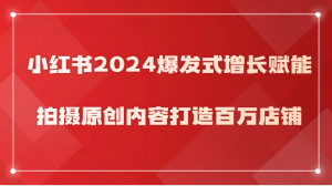 小红书的2024井喷式增长创变,拍照优质内容打造出上百万店面!-创业资源网