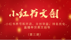 2024小红书的文化创意小红书的起号和开实体店、文化创意货物托盘、关键词优化、直播卖货卖文创等-创业资源网