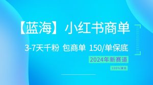2024蓝海项目【小红书的商单】超简单,迅速千粉,最牛瀚海,百分之百挣钱-创业资源网