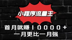 小程序流量主首月就赚10000+，一月更比一月强！小本创业首选-创业资源网