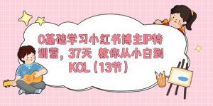 0基础学习小红书博主IP特训营【第5期】,37天教你从小白到KOL-创业资源网