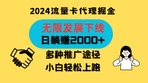 三网流量卡代理招募,无限发展下线,日躺赚2000+,新手小白轻松上路。-创业资源网
