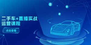二手车直播实战运营课程：直播推荐/短视频推荐/千川投放/直播全流程-创业资源网