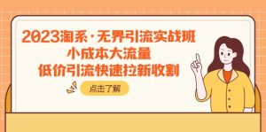 2023淘宝·无边引流方法实战演练班:低成本高流量,低价引流迅速引流收种-创业资源网