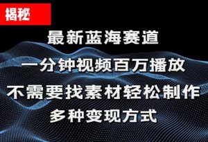 揭秘!一分钟教你做百万播放量视频,条条爆款,各大平台自然流,轻松月…-中创网_分享中创网创业资讯_最新网络项目资源-创业资源网