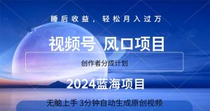2024蓝海项目,3min自动生成视频,月入了万-中创网_分享中创网创业资讯_最新网络项目资源-创业资源网