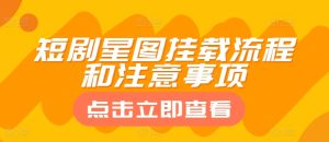 短剧星图挂载流程和注意事项-创业资源网