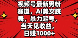 微信视频号全新粉丝跑道,AI美女跳舞,暴力行为养号,当日见盈利,日赚1K-创业资源网