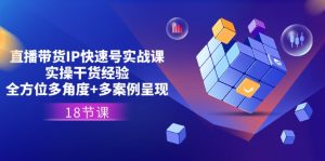 直播卖货IP迅速号实战演练课,实际操作干货知识工作经验 全方位立体化 多实例展现(18节)-创业资源网