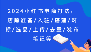 2024小红书电商玩法:店前提前准备/进驻/构建/对比/选款/提交/去重复/公布手记等-创业资源网