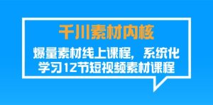 巨量千川素材内容-核心,爆量素材内容在线课程,系统性学习12节短视频素材课程内容-创业资源网