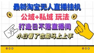 全新淘宝网放置挂机无人直播 公域流量 公域游戏玩法打造出真正意义上的日未落直播房间 新手看过也可以马上上手【揭密】-创业资源网