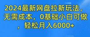 2024最新网盘拉新模式,不用成本费,0基本小白可做,轻轻松松月入6000 【揭密】-创业资源网