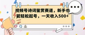 微信视频号跑道——古诗鉴赏,初学者都可以轻松养号,一天工资5张-创业资源网