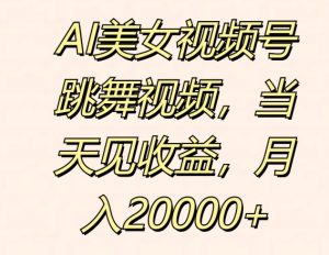 AI美女丝袜号跳舞的视频,当日见盈利,月入2w-创业资源网