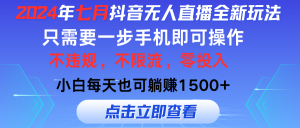 2024年七月抖音无人在线全新玩法,仅需一部手机即可操作,新手每日也可以…-创业资源网