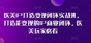 医疗美容IP打造出转现闭环控制实战演练班,打造出能快速变现IP商业闭环,医疗美容游戏玩家必读!-创业资源网