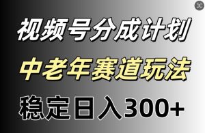 微信视频号收益稳定日入300 ,月入一w-创业资源网
