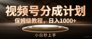 微信视频号分为方案家庭保姆级实例教程,日入1K,新手秒入门【揭密】-创业资源网