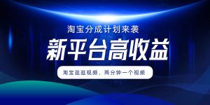 淘宝分成方案来临,2分钟一个视频,新渠道高回报,1万播放率盈利100多,轻轻松松月入5个数-创业资源网
