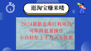 2024淘宝网瀚海收益新项目,没脑子运送使用方便,新手轻轻松松月入五位数,可引流矩阵…-创业资源网