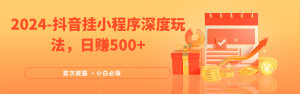 2024各大网站首次披露,抖音挂载微信小程序深层游戏玩法,日入500-创业资源网