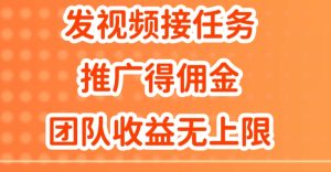 上传视频做任务,营销推广得提成,做精英团队营销推广盈利无限制-创业资源网