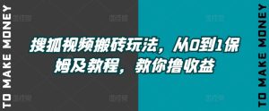 搜狐视频下载打金游戏玩法，从0到1家庭保姆及实例教程，教大家撸盈利-创业资源网