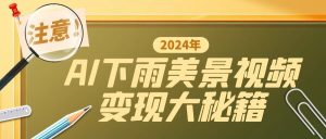 一键生成AI下雨美景视频,零基础打造1700万播放神作,手把手教你变现秘籍-创业资源网