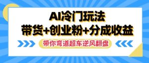 AI小众游戏玩法,卖货 自主创业粉 分为盈利,陪你弯道超越,完成让二追三【揭密】-创业资源网