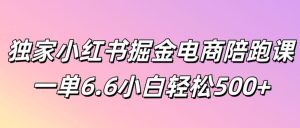 独家代理小红书的掘金队电子商务陪跑课一单6.6新手轻轻松松5张-创业资源网