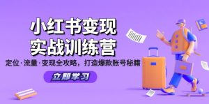 小红书变现实战训练营:定位·流量·变现全攻略,打造爆款账号秘籍-创业资源网
