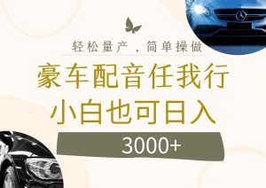 不为人知的暴力小项目,豪车配音,日入3000+-创业资源网