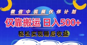微信视频号分为方案,只靠运送就能轻轻松松完成日入多张,实际操作还简单,从而实现睡后盈利-创业资源网