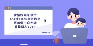 微信视频号带货,5分钟1条纯原创作品,照着做小白也能轻松日入500+-创业资源网