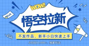 悟空拉新最新玩法,无需作品暴力出单,小白快速上手-创业资源网