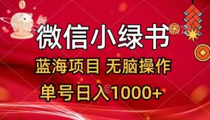 微信小绿书,蓝海项目,无脑操作,一天十几分钟,单号日入1000+-创业资源网