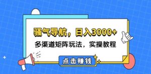 日入3000+ 骚气导航,多渠道矩阵玩法,实操教程-创业资源网