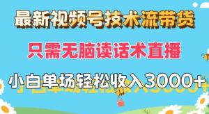 新视频号技术控卖货,仅需没脑子读销售话术直播间,小白单场直播纯收益都可以轻松做到3k-创业资源网