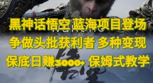 黑神话悟空,蓝海项目出场,争当头批盈利者,多种多样转现日赚3k,跟踪服务课堂教学-创业资源网