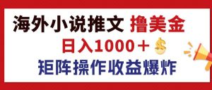 最新海外小说推文撸美金,日入1000+ 蓝海市场,矩阵放大收益爆炸-创业资源网