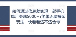 怎样通过信息不对称完成一部手机单月转现5000 ?简易没脑子打金游戏玩法,赶紧看看是否适合你【揭密】-创业资源网