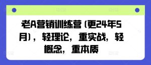 老A营销训练营(更24年8月),轻理论,重实战,轻概念,重本质-创业资源网