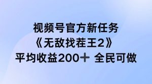 微信视频号官方网新要求 ,超级找茬王2, 场均盈利200 全员可参加【揭密】-创业资源网