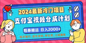 2024全新蓝海项目，支付宝钱包短视频分为方案，立即粗鲁运送，有手就行-创业资源网