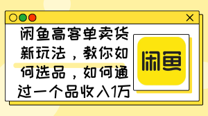 闲鱼高客单卖货新玩法,教你如何选品,如何通过一个品收入1万+-创业资源网